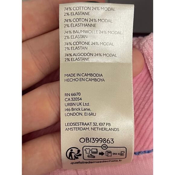 Maeve by Anthropologie The Colette Pant Corduroy pink wide leg cropped size 31 - Picture 7 of 7